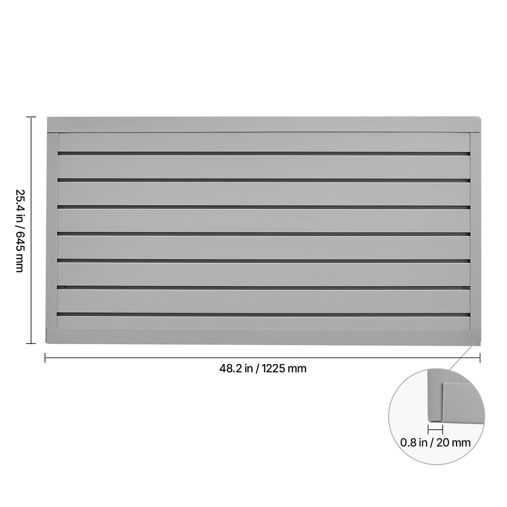 VEVOR 2 x 4 ft / 4 x 4 ft / 8 x 4 ft Slat Wall Paneling PVC White Garage Slatwall with Modular Design White/Grey/Black