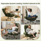 Cross-Cross Office Chair, Cloud Desk Computer Chair with 5-Position Adjustable Armrests And Headrest for Pets And Cross-Legged Sitting, Executive Gaming Chair with Footrest, Reclining Desk Chair