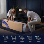 Queen Size 12-Inch Mixed Mattress, Memory Foam - Ergonomic Design, Medium Firm Mixed, Luxurious Spring Comfort Mattress, Suitable for Home, Guest Room, Hotel