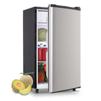 WANAI Compact Refrigerator 2.4 CU.FT Mini Fridge with Freezer Single Door Adjustable Temperature Side Door Wire Rack Suit for Dorm Office Apartment