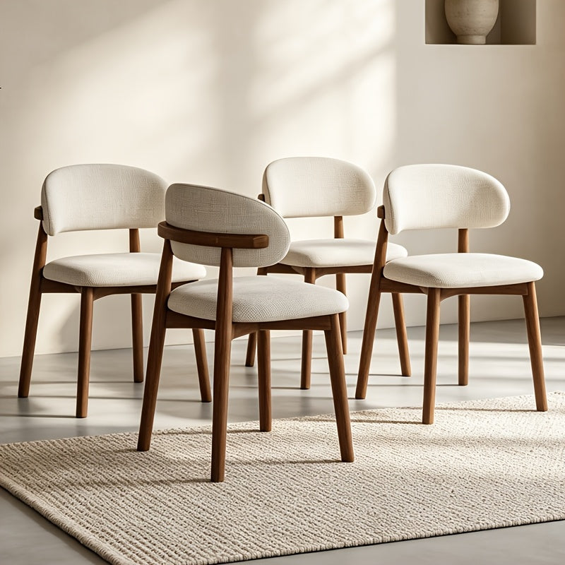 Medieval Modern Style Dining Chair Set (2pcs/4pcs Set) with Curved Backrest, Ergonomic Cushioned Chair Surface, Natural Wooden Legs with Adjustable Anti Slip Foot Pads, Sturdy Frame, Suitable for Kitchens, Restaurants, Cafes, And Dining Rooms