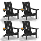 LEASBAR Folding Adirondack Chair Outdoor Fire Pit Chair For Patio Garden Backyard Pool Deck With Phone Holder And Cup Holder, Heavy All-Weather HDPE Comfortable Campfire Chairs Poolside Lawn 1pc, 2pcs, 3pcs(2pcs Chair+1table), 4pcs