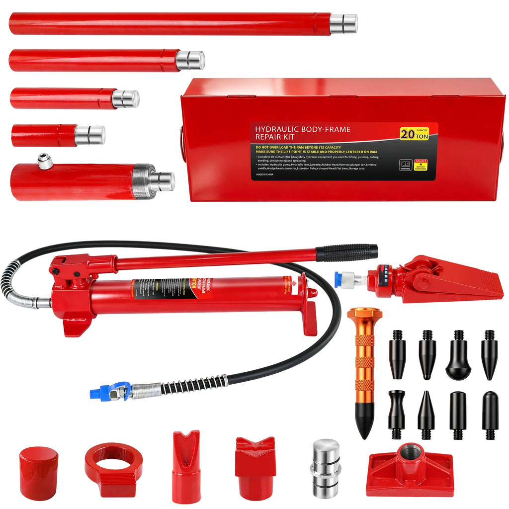 4-Ton 10-Ton 20-Ton Split Hydraulic Automotive Sheet Metal Jack, Split Hollow Dent Repair and Straightening Horizontal Vertical Lifting Cup