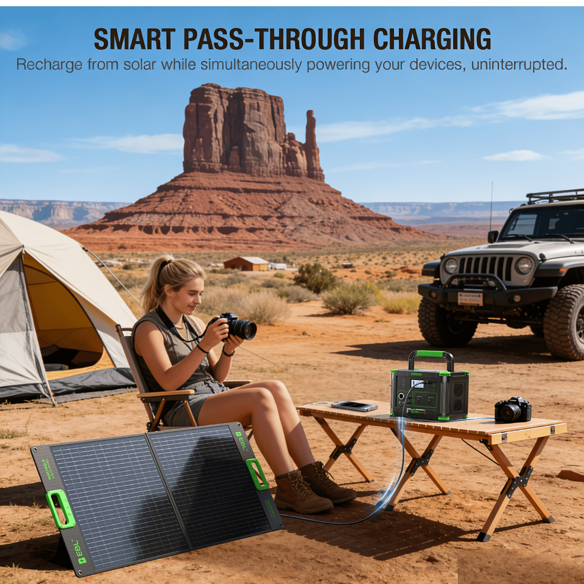EBL 500W Power Station Portable (Peak 1000W), 519Wh Portable Power Station with PD 60W USB-C Fast Charging & Pure Sine Wave AC, Reliable Power Supply for Outdoor Camping, Home Emergency