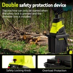 Wood Chipper, 1800W High Power Garden Branch Shredder, 15-Amp Electric Brushless Wood Chipper, Garden Tools With 10 Gallon Collecting Bin, Easy To Clean For Branches, Leaves And Yard Cleanup, Fathers Day Gift