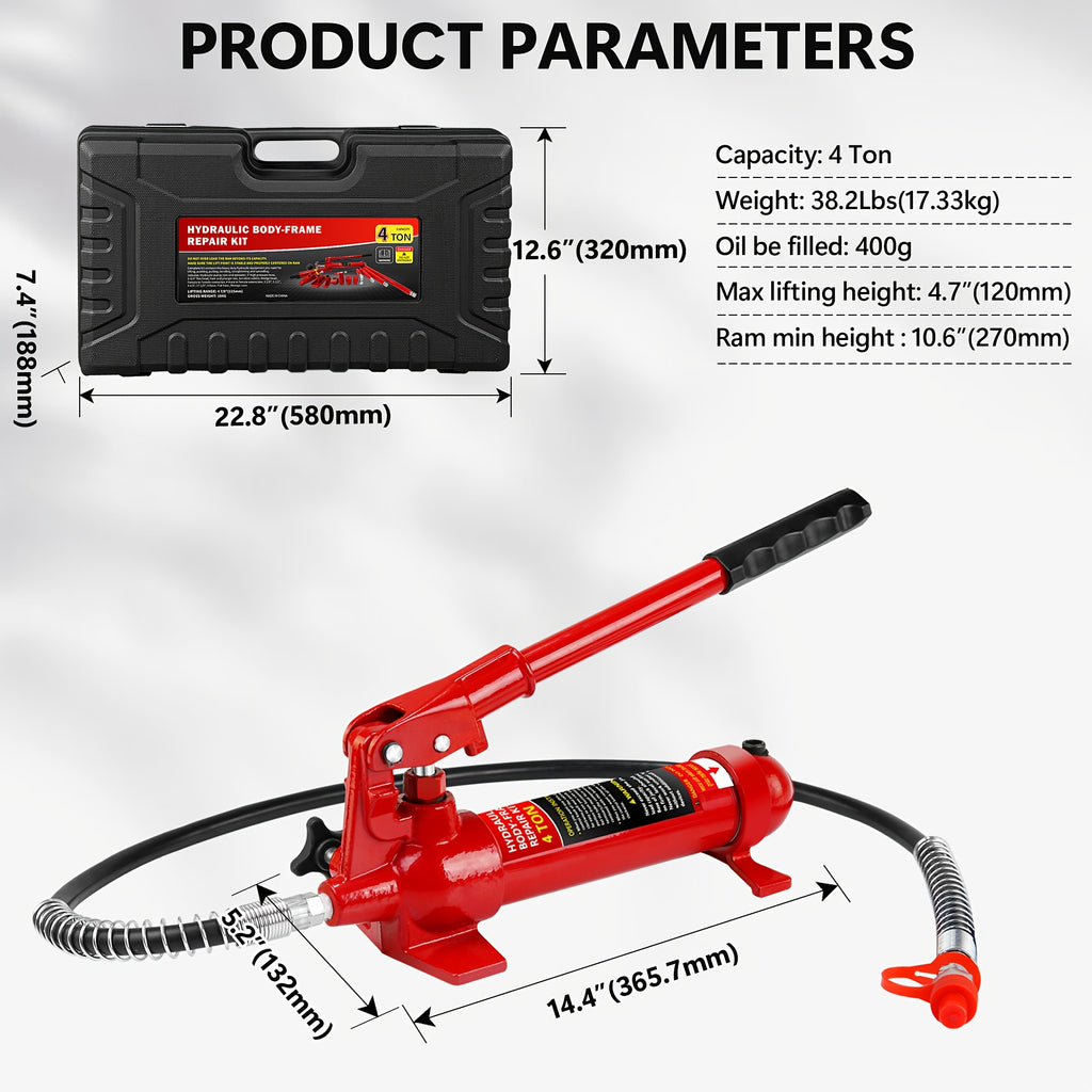4-Ton 10-Ton 20-Ton Split Hydraulic Automotive Sheet Metal Jack, Split Hollow Dent Repair and Straightening Horizontal Vertical Lifting Cup