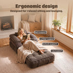 3-in-1 Convertible Folding Sofa Bed, Floor Futon Couch Cloud Shaped Corduroy Upholstered, High-Density Foam Ultra-Soft Comfy Lounge Bean Bag Chair, Versatile Pull-Out Sleeper for Living Room Guest