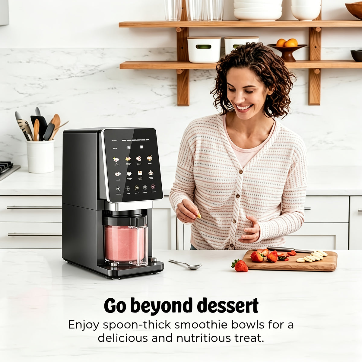 [Compact Gelato Maker] Ice Cream Maker Machine With 3 Pint Cups & Lids - Compact Gelato Maker Suitable For Sorbet, Smoothie Bowls, Milkshakes, Mix-Ins, Instant Desserts For, Parties, Commercial Use ( Plug, Voltage Compatible For North America)