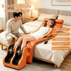Foldable Full Body Massage Mat with Foot Massager, Heat And Vibration Modes, 3 Heating Levels, 9 Modes And 9 Intensities, Timer Function, Suitable for Home Office