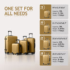 Nested Hardside Luggage Set in Purple, 4 Piece - TSA Compliant