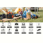 350W/150W Peak Solar Generator Portable Power Station with 60W/40W/30W/21W Solar Panels Included, 240Wh/111Wh/88.8Wh Solar Power Bank AC DC USB Ports for Camping Tents, Emergency Outdoor Home Use, CPAP, Fans, Laptops, Emergency, Gifts