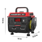 1200W Gas Powered Generator, Small Portable Generator for Home Use Camping Ultralight