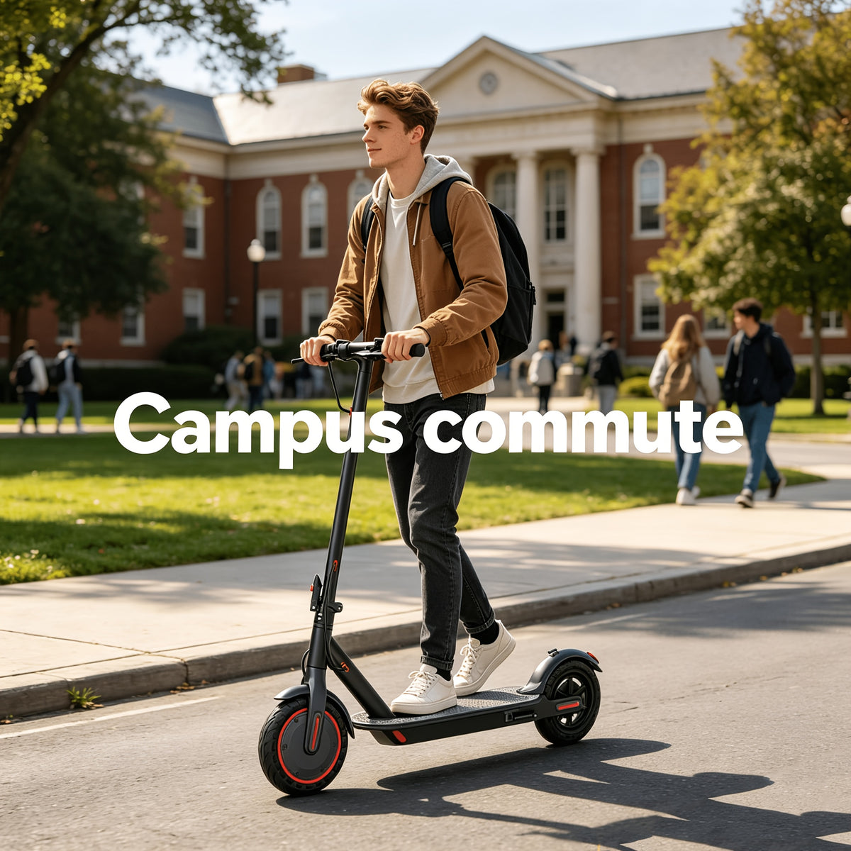 Long Distance Range, Foldable Adult Electric Scooter, 350W Motor, 8.5" Anti-Slip Solid Tires, Smart APP & LCD Dashboard, 3 Adjustable Speeds, Dual Safe Brakes, LED Headlight Taillight, Built-in Bell, Aluminum Alloy Frame, 265 LBS Max Load