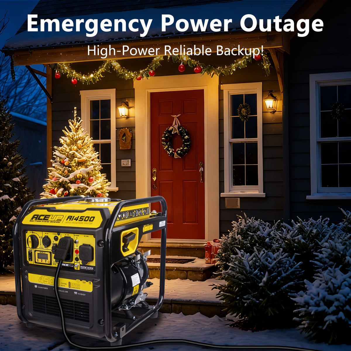 Portable Inverter Generator — Aceup Energy AI4500 4500W Gas Model for RV Camping and Home Use