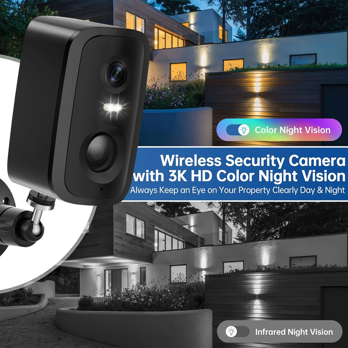 WESECUU Solar Camera Security Cameras Wireless Outdoor Indoor for Home Security Camera, Smart Phone App Surveillance Camera System Outside, Pet Camera Cat Dog with Audio And Video, Nanny Cam for Bedroom
