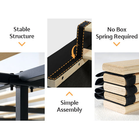 ALBOTT Upholstered Platform Bed Frame with 50 Inch Velvet Wingback Headboard, Button Tufted and Nailhead Trim, No Box Spring Needed, Easy Assembly