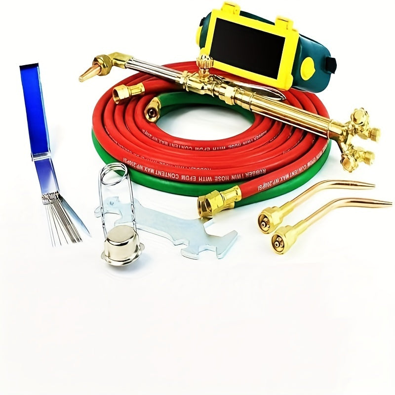 Portable Oxyacetylene Torch Kit, Professional Welding Brazing Cutting Kit, Cutting Torch Kit with Gas Tank And Pressure Gauge, Red