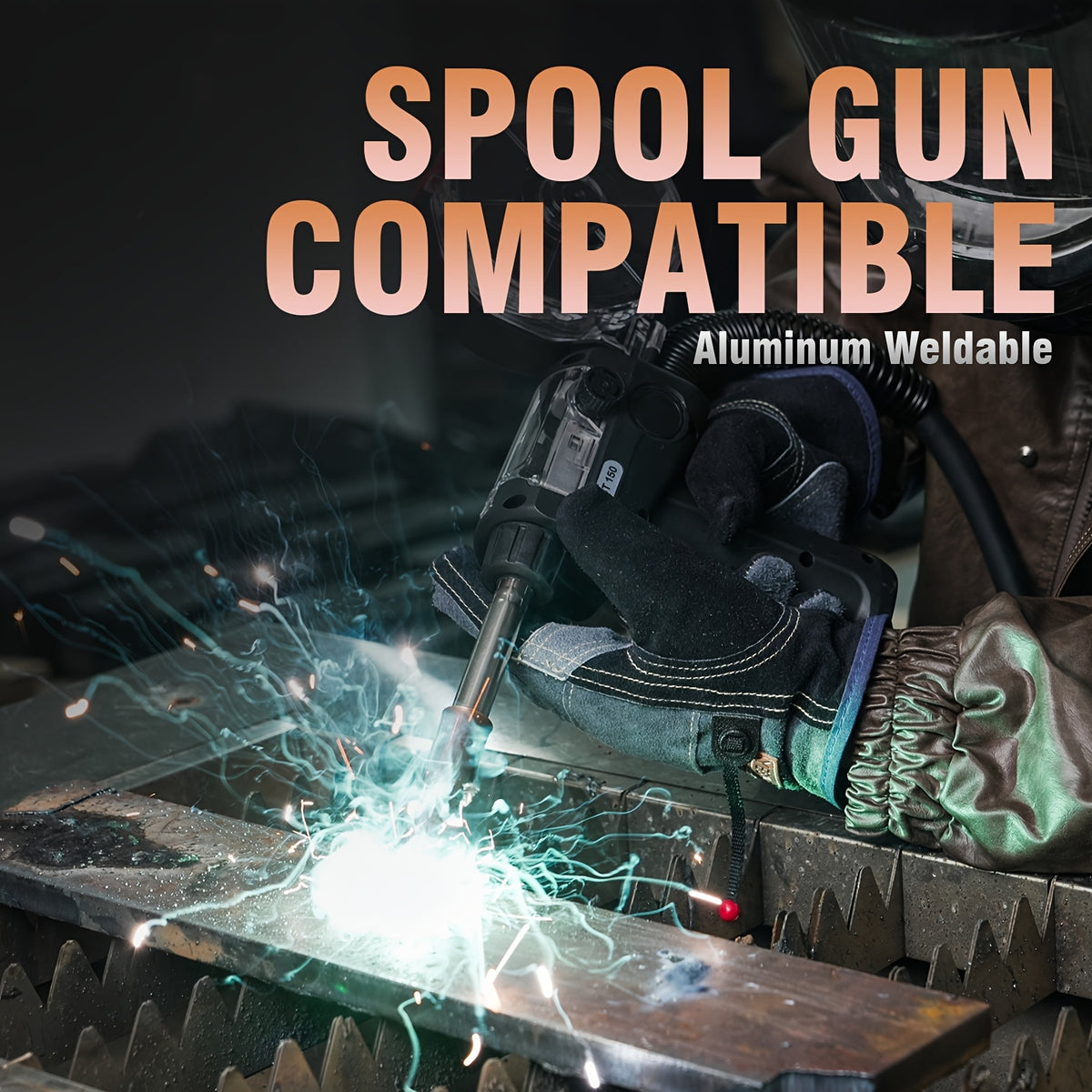 185Amp MIG Welder, 5-in-1 Flux Core/Gas/Spool Gun MIG, Lift TIG, Stick, Mig, Synergic Control, LED Display, Dual Voltage 110/220V- Tig Torch & Spool Gun Sold Separately