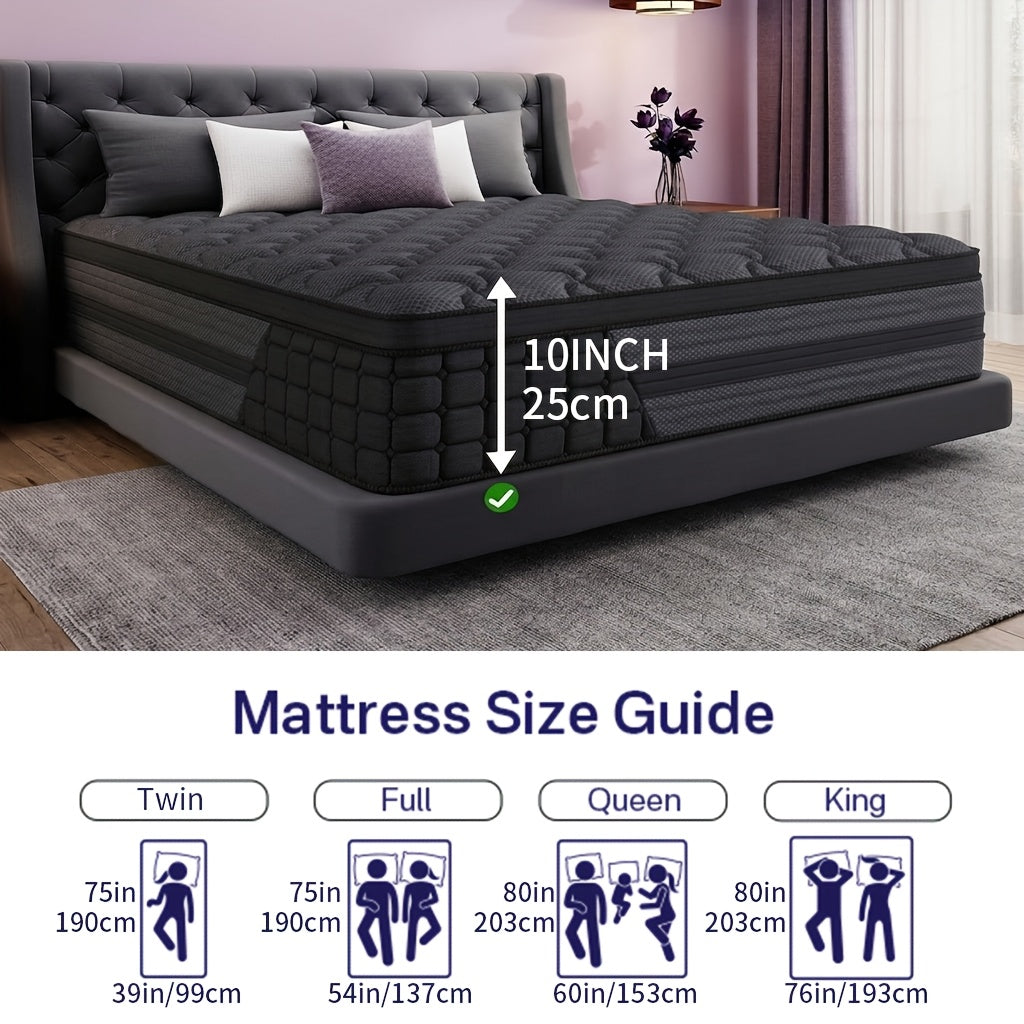 Luxurious Gel Memory Foam Mattress Hypoallergenic, Medium Firmness with European Top Design for Comfortable Sleep - Available in Double, Twin, Full, Queen, King Sizes, Valentine'S Decorations for Home, Furniture for Home