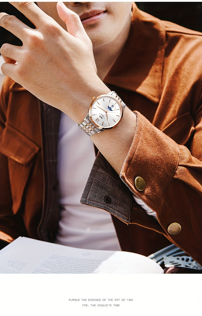Carnival High-end Brand Mechanical Watches for Men Stainless Steel Faux Sapphire Mirror Fashion Sports Watches for Men Holiday Gifts