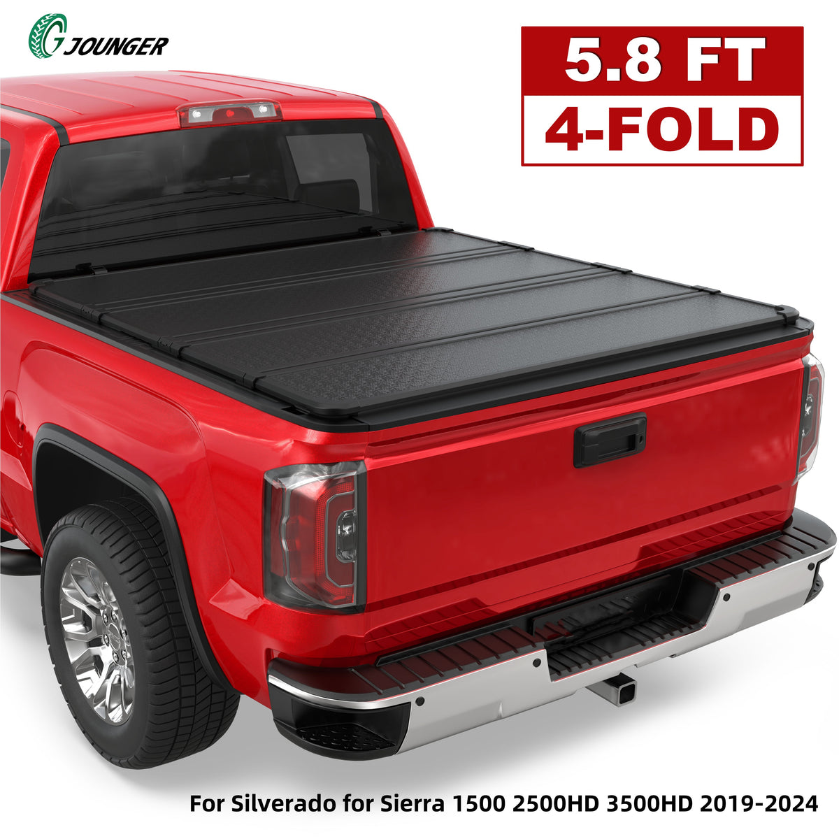 5.8FT 4 Fold Hard Truck Bed Tonneau Cover For Chevrolet for Silverado For GMC for Sierra 1500 2500HD 3500HD 2019-2026