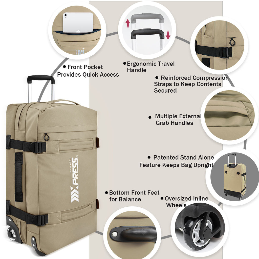 3-Piece Softside Luggage Set 20/26/30in Waterproof Travel Suitcase with 2 Wheels & Telescopic Handle, Durable Trolley Bag for Vacation & Adventure
