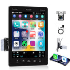 Merry Christmas Single Din Car Stereo with 9.5 Inch Vertical Detachable Touch Screen Car Radio with FM Radio Mirror Link TF/USB/AUX Input and Backup Camera