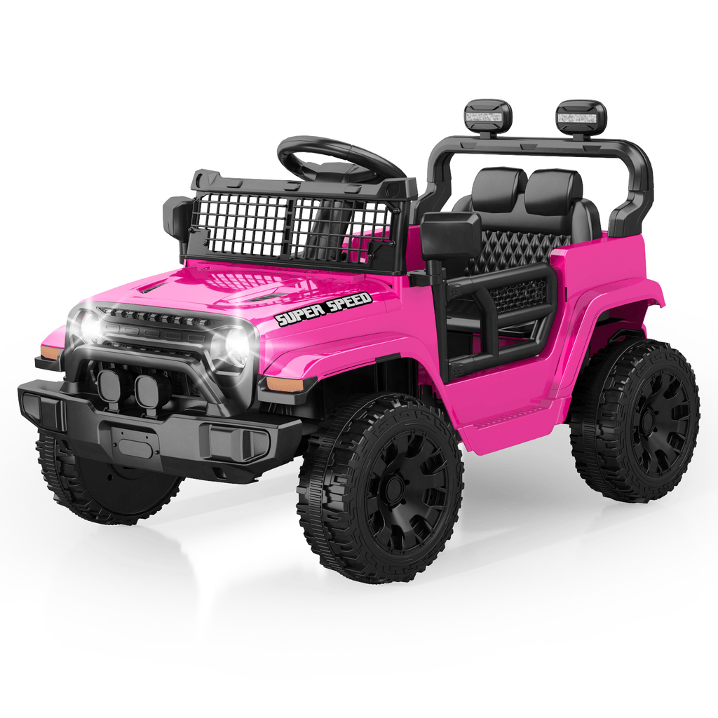 12V Ride On Car, Electric Car for Kids, with Parent Remote & Music Player, Spring Suspension for Comfortable Ride, Seat Harness Protection, Locking Doors, Outdoor Toy Car