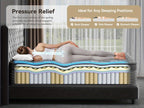 8/10/12 Inch Mattress in Twin, Full, Queen, And King Sizes - Ergonomically Designed, Medium Firm Hybrid Mattress, Offering Luxurious Comfort with Pocket Springs, Grey Quilted Cover, Bed Mattresses