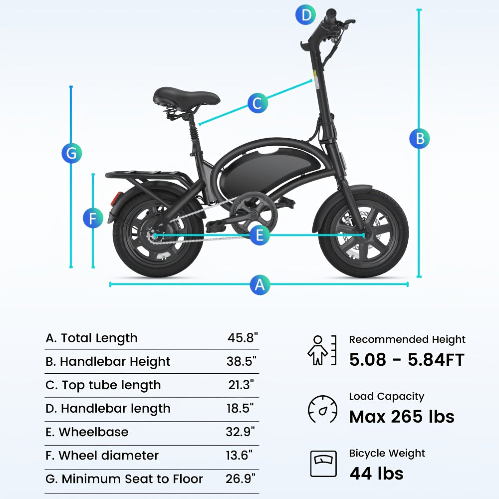 Ebikes for Adults, 500W Lightweight Folding Electric Bike for Adults, 19.9MPH 25Mile Long Range Commuter Electric Bicycle, 36V 7.8AH Removable Battery E Bike, Multi-Shock, Longdistance Riding, Durable Frame, Powerful Ebike, Daily Commuter Bike