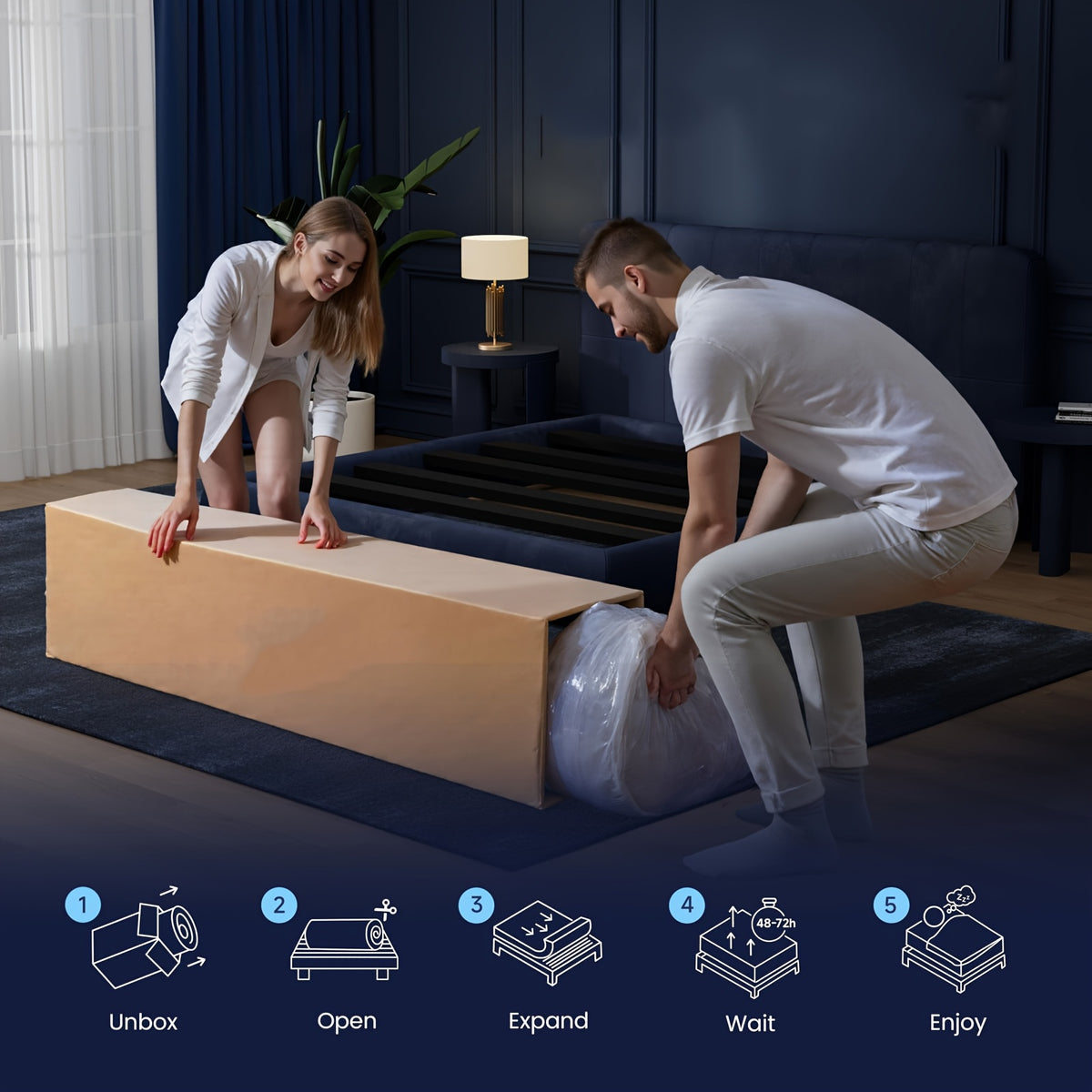 12/14-inch, Double Bed, Full Bed, Queen Bed, King Bed, Memory Foam Spring Mattress, Hybrid Mattress, Medium Firmness, Lumbar Support, Suitable For Home Bedrooms And Hotels, Boxed