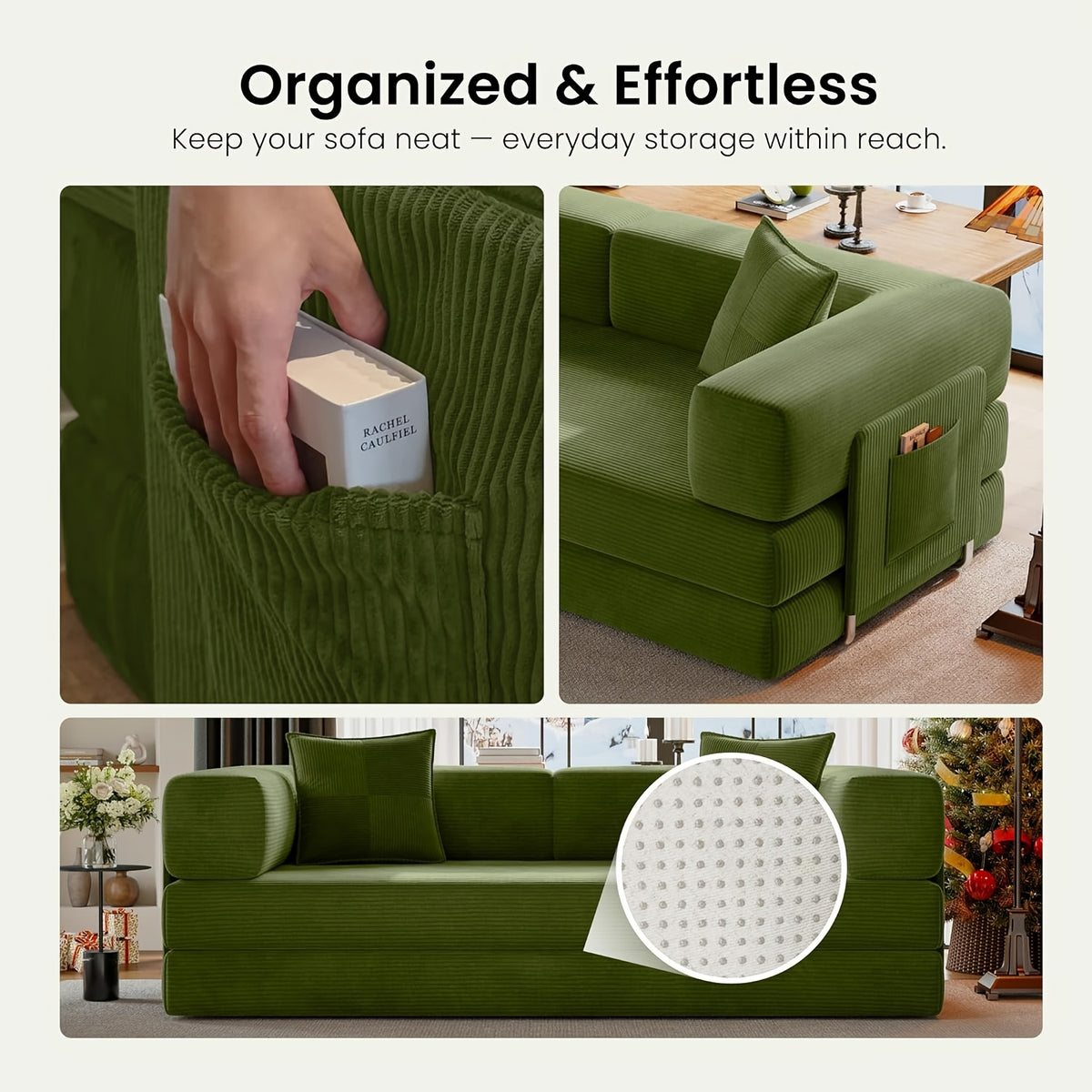 Futon Sets Convertible Floor Sofa Bed With Fixed-Shape Frame, King Size Floor Sleeper 5-in-1 Combination Modular Sofa, Modular Folding Mattress Couch For Living Room Bedroom Playroom