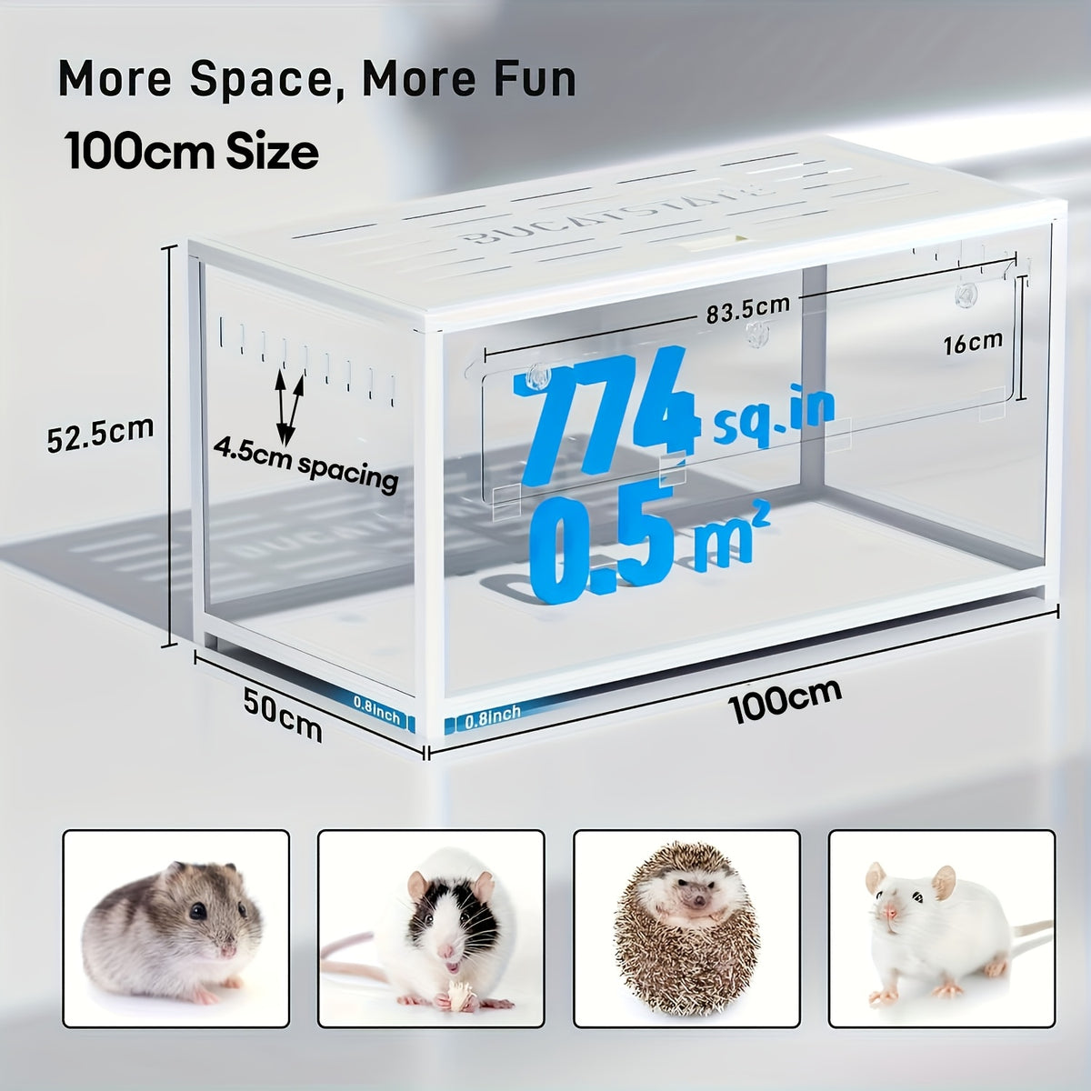 [Hamster Cage Metal] Bucatstate 80/100cm Hamster Cage Metal Small Pets Habitats Large Stackable With Top Access Easy Assemble, Dwarf Syrian Hamster House Guinea Pig Cage
