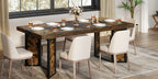 A Spacious Industrial Dining Table Designed for 6 to 8 Individuals, Measuring 71 Inches, Featuring a Robust Metal Frame And a Rustic Brown End, Perfect for Dining Rooms, Kitchens, Or Living Areas