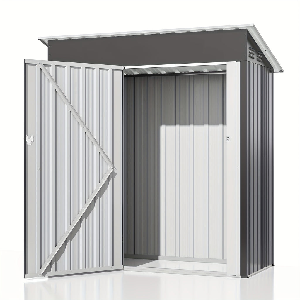 [Metal Storage Shed] 5X3Ft Outdoor Metal Storage Shed with Lockable Door - Spacious Durable Garden, Patio, Backyard & Tool Storage - Perfect Gift for Family