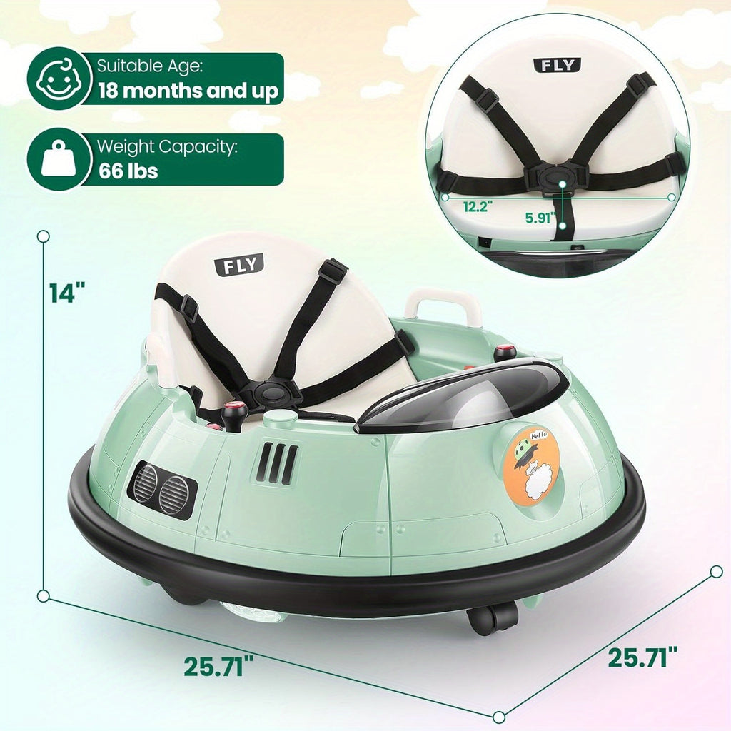 12V Remote-controlled Bumper Car, Electric Bumper Car, 66lb Load-bearing Toy Car, Dual Driving Mode, Flashing LED Lights, 360-degree Rotation, Seat Belts, Birthday And Festival Gifts For Boys And Girls, 4 Colors