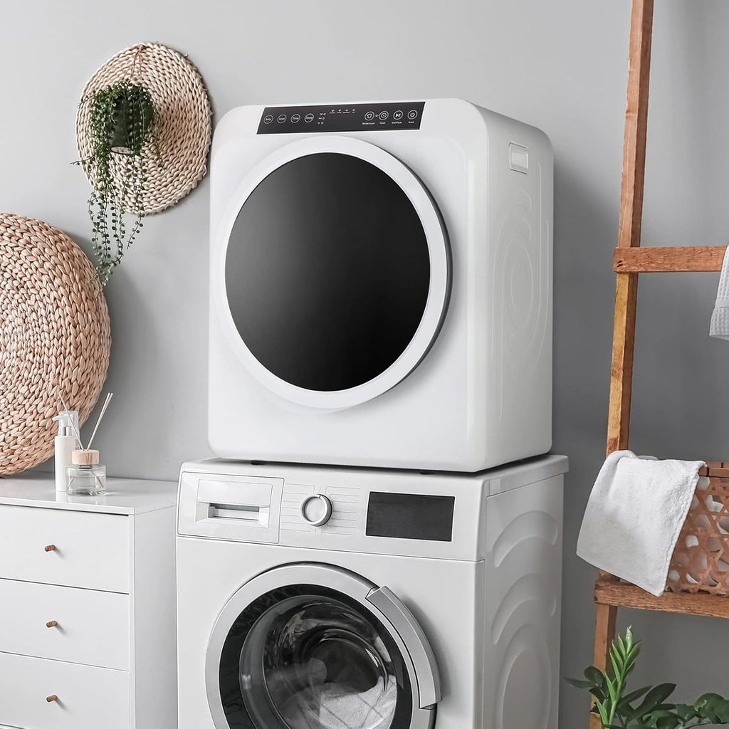 13.2LBS Portable Clothes Dryer for Apartments - 3.5 Cu.Ft Compact Front Load Dryer with LCD Touch Panel, Stainless Steel Tub & Quiet Operation, for Home, Dorm, RV