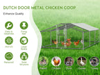 Large Metal Chicken Coop & Enclosure Kit, Featuring Climbing Perches, Wire Mesh Siding, And A Waterproof, UV-Resistant Canopy, Advanced Series Outdoor Walk-in Run, Suitable For Chickens, Ducks, Rabbits, And Dogs