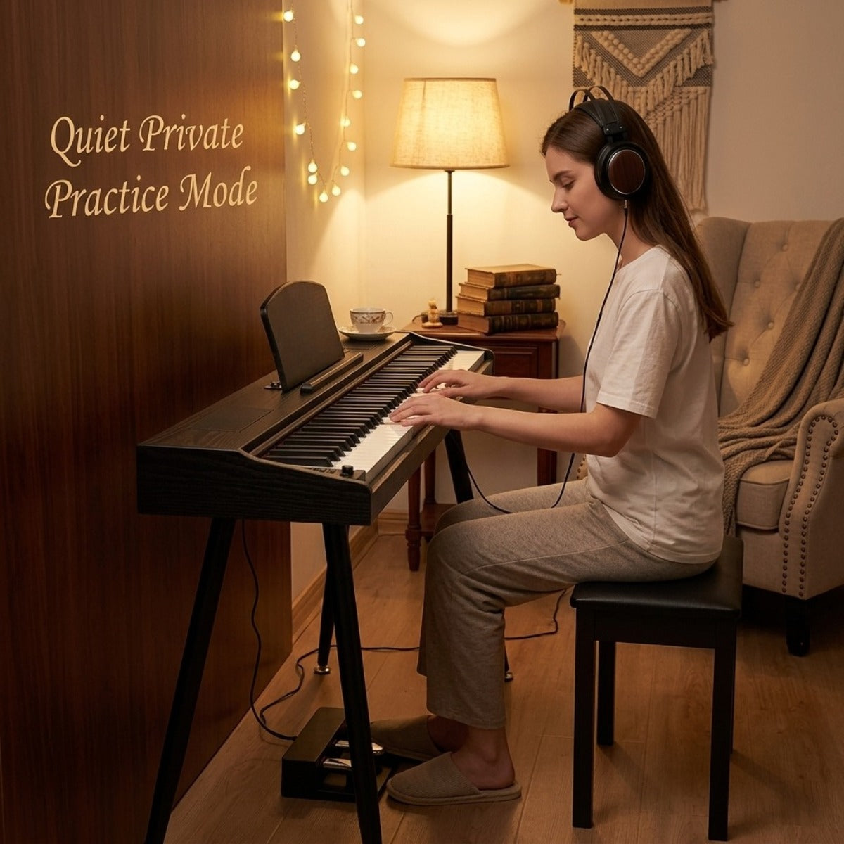 Glarry 88-Key Semi-Weighted Electric Piano, with Pedal, Electric Piano Kit for Beginner, All Experience Level, Birthday/Festival Gift for Music Lover, with Sticker, Cover Cloth