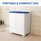 21Lbs Portable Washing Machine, Semi-automatic Compact Twin Tub Laundry Washer with Built-in Drain Pump, Time Control, 13Lbs Washer And 8Lbs Spin Dryer Combo for Apartments, Dorms, RVs