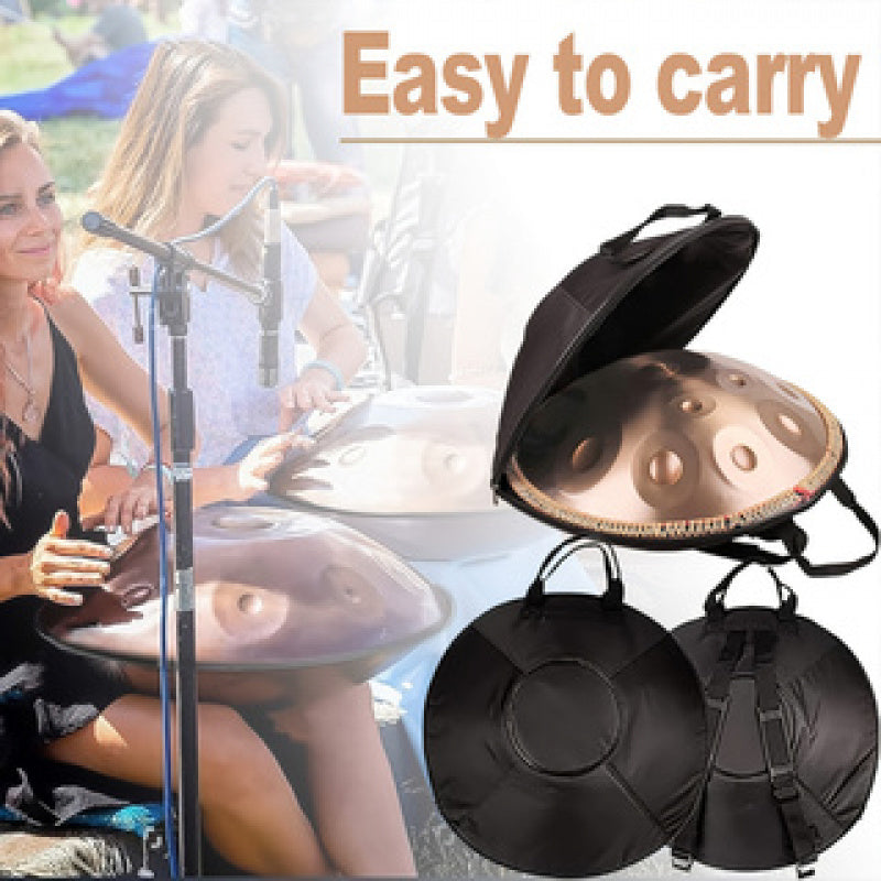 440Hz 22-Inch 10 Notes Handpan Drum Premium Steel Hand Drum For Adults, Golden Handpan Instrument For Meditation, Sleep Aid & Relaxation. A Complete Soothing Sound Healing Tool For Mindful Practice Gift Giving.