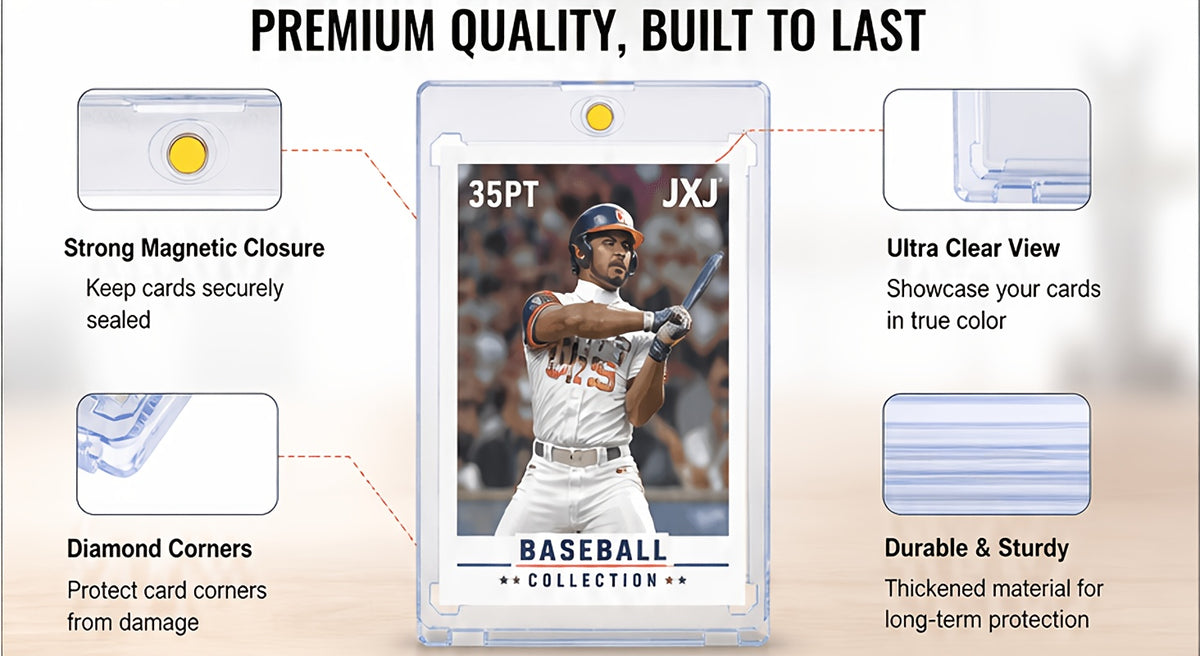[400ct Magnetic Card Holder] - One Touches for Trading Cards, Hard Plastic Construction, 35pt Thick Card Case Protector for Baseball, And Trading Cards, Perfect Christmas And Halloween Gifts