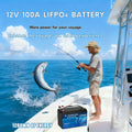 Marine Battery, LiFePO4 Lithium Battery 12V 100Ah | Deep Cycle Rechargeable Lithium Iron Phosphate Battery with 100A-BMS, Perfect for Solar, Marine, Home Energy Storage, Off-Grid Applications