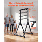 VEVOR Pull Up Bar, 330LBS Capacity Portable Pullup Bar Station, Pullup Bars Free Standing with Triangular Structure & Heavy-Duty Steel Tube, 9 Level Height Adjustment Gravity Fitness for Arms, Back