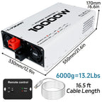 LVYUAN Power Inverter, 10, 000 W (Peak), 12V DC to 110V/120V AC Converter, Suitable for Homes, Rvs, Boats, Off-Grid Solar Systems, And Vehicles. Features USB Charging Ports, 4 AC Power Outlets, Dual USB Ports, an LCD Display, And A Remote Control