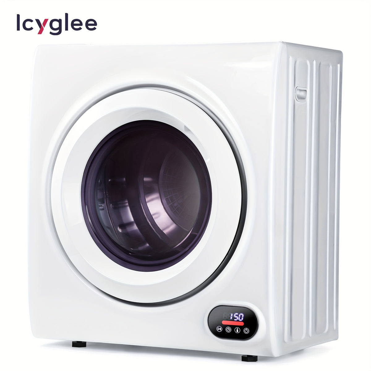 850W Compact Portable Clothes Dryer, 110V, 1.5/1.6/1.85/2.65Cu.ft Front Load with Stainless Steel Tub, Electric Laundry Drying Machine, Easy to Control, Perfect for Apartments, RVs, Dorms, In White.