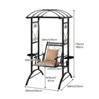 Outdoor Porch Swing with Stand for Adults, Patio Swing Chair with Removable Cushions and Side Tables for Garden, Balcony, Backyard and Poolside