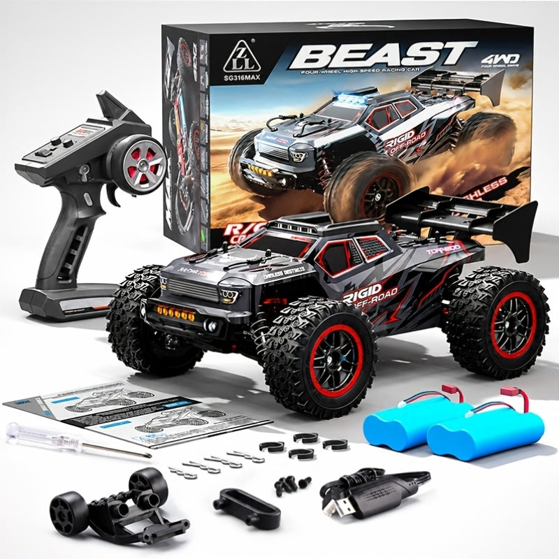 2026 NEW MAX Upgraded 4WD High Speed Off Road RC Car, 50MPH All Terrain Racing Truck, 2847 Brushless Motor Power System, Triple Speed Switch, Drift And Stunt Ready, Heavy Duty Metal Differential And Spring Suspension, 1:16 Large Scale Toy Car