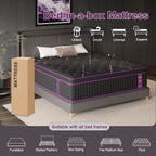 12/14 Inch Memory Foam Mattress Hybrid Pocket Spring Twin Full Queen King Bed Mattress in A Box, Euro Top Medium Firm for Back & Lumbar Support, Individual Pocket Spring Bed for Motion Isolation & Fiberglass Free