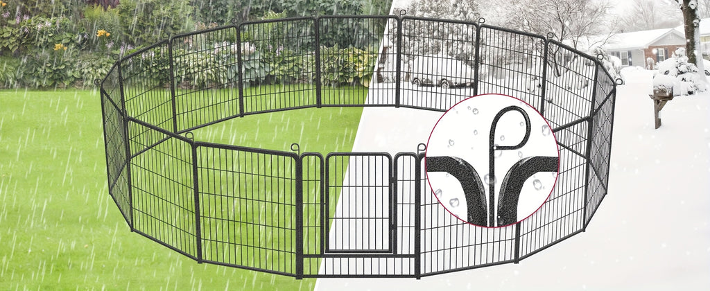 24/20/14/10 Panels Dog Playpen Outdoor, Indoor Pen for Large/Medium/Small Dogs Animals Heavy Duty Pet Exercise Pen for Puppy/Rabbit Portable Dog Fence for RV Camping Garden Yard